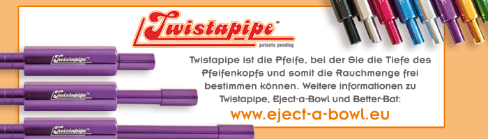 Twistapipe ist die Pfeife, bei der Sie die Tiefe des Pfeifenkopfs und somit die Rauchmenge frei bestimmen können